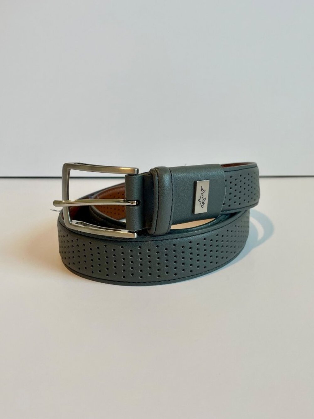 Greg Norman Men’s Grey Leather Belt Size 36 Golf
